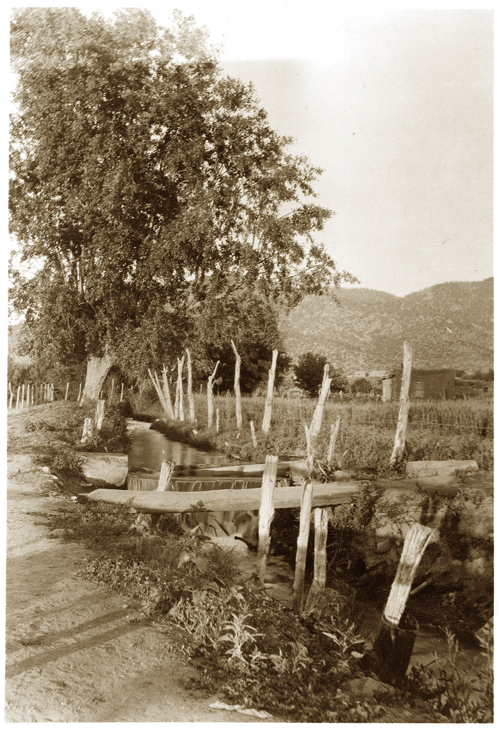 Acequia Madre irrigation ditch, circa 1890-1910, Neg. No. 055021; courtesy Palace of the Governors Photo Archives NMHM/DCA)