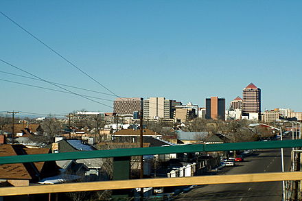View of Downtown Albuquerque from the Barelas Neighborhood of the South Valley. Photo courtesy of Asaavedra32 - Own work via wikipedia.