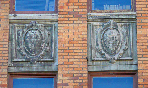 Window ornaments added to facade of Sunshine Building.